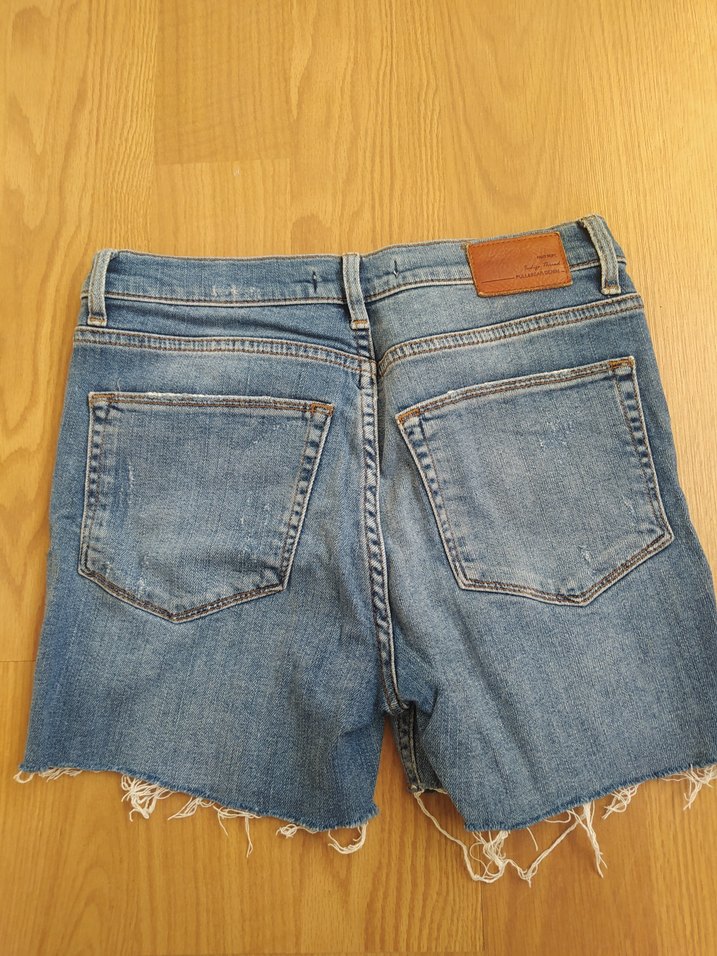 Kadın Mavi Kot Şort Midi Boy - Görsel 2