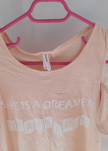 Kız Çocuk Pembe Pamuklu Baskılı Tişört - Görsel 4