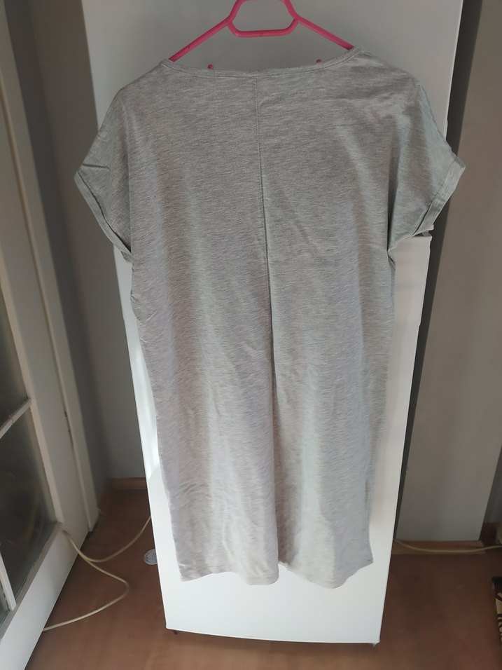 Gri Pamuklu Hamile Elbisesi Yazlık - Görsel 4