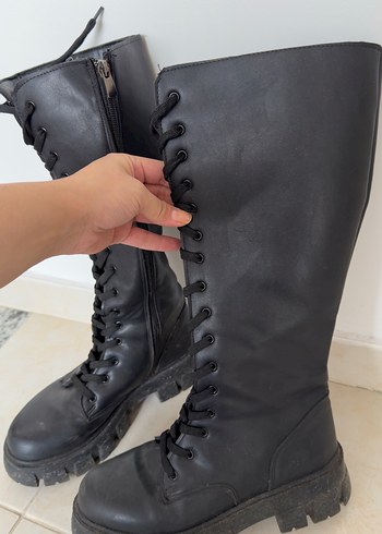 Kadın Siyah Deri Gotik Stiletto Topuklu Bot - Görsel 2