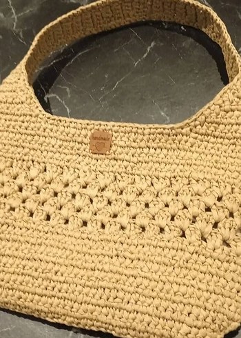 Bej Örgü Kadın Çanta - Görsel 2