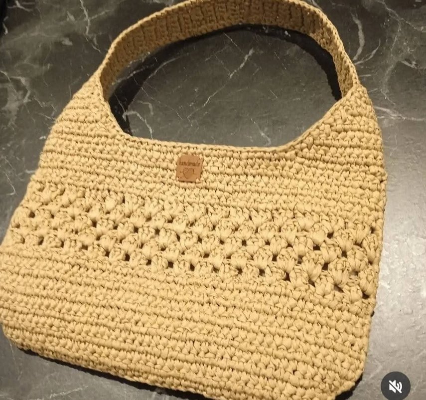 Bej Örgü Kadın Çanta - Görsel 2