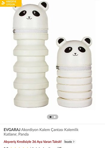 Katlanabilir Beyaz Panda Kalem Kutusu