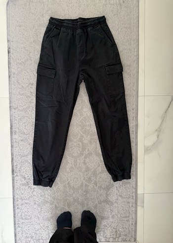 Erkek Siyah Rahat Kesim jogger pantolon