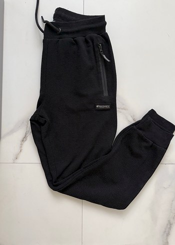 Erkek Siyah Fermuarlı Outdoor Eşofman Altı