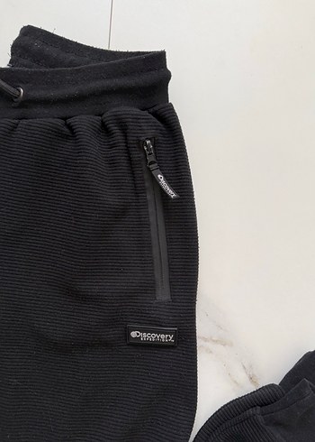 s Beden Erkek Siyah Fermuarlı Outdoor Eşofman Altı