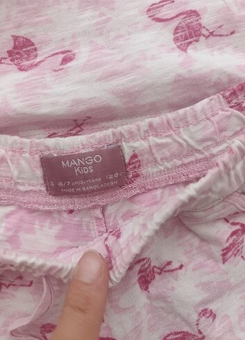 6 Yaş Beden pembe Renk Flamingo pijama takımı 