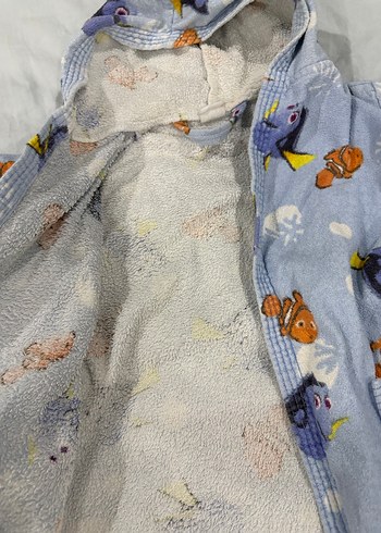 Kapüşonlu Baskılı Erkek Çocuk Bornoz - Görsel 4