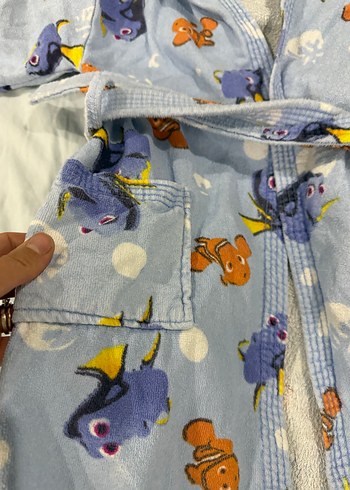 Kapüşonlu Baskılı Erkek Çocuk Bornoz - Görsel 3