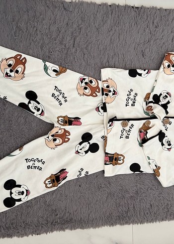 Baskılı Beyaz Çocuk Pijama Takımı - Görsel 4