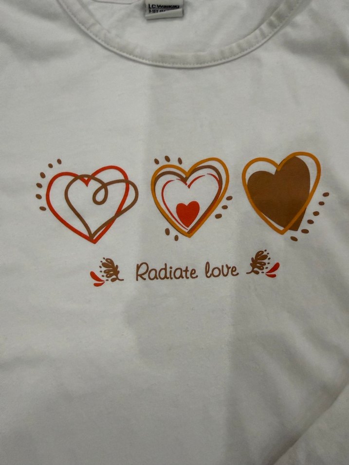 Kız Çocuk Beyaz Uzun Kollu Pamuklu Tişört - Görsel 4