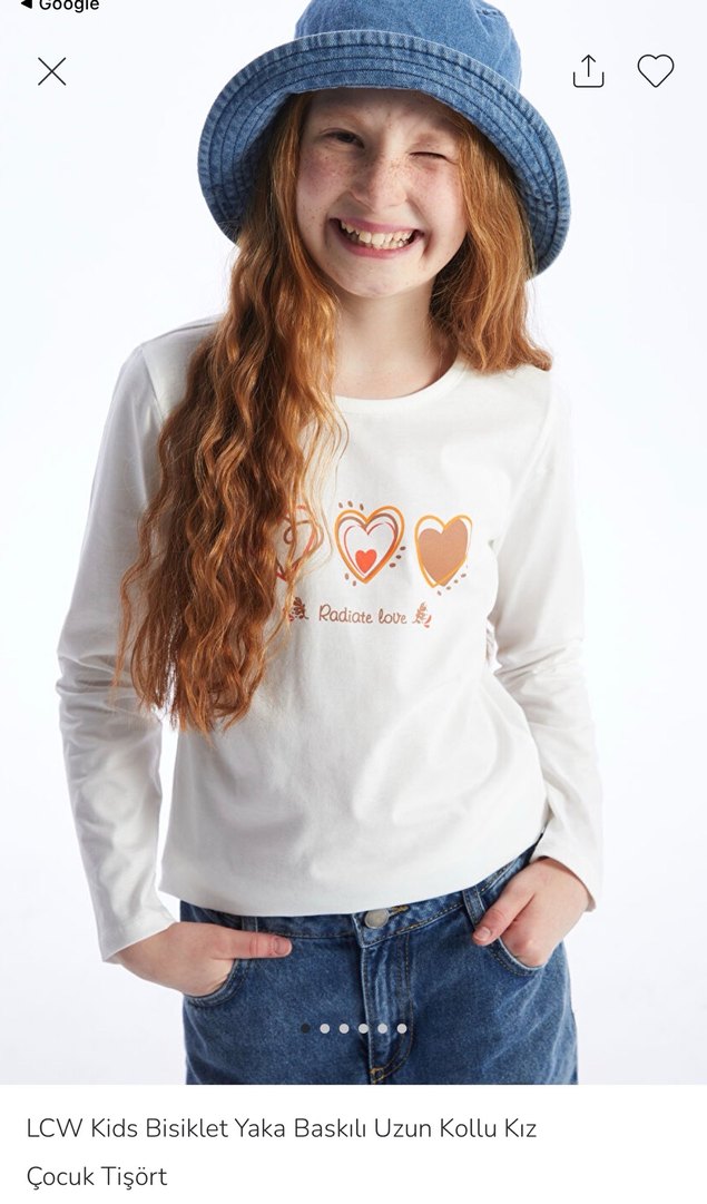 Kız Çocuk Beyaz Uzun Kollu Pamuklu Tişört - Görsel 2
