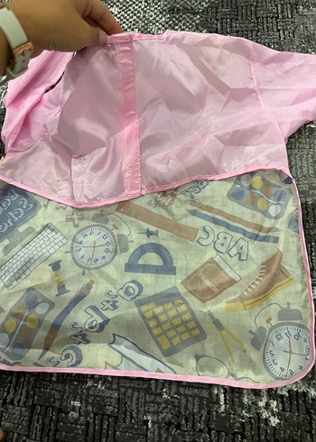 Uzun Kollu resim Önlüğü Pastel Pembe - Görsel 3