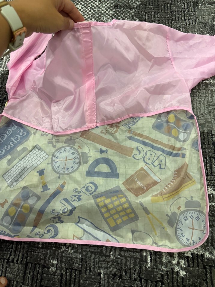 Uzun Kollu resim Önlüğü Pastel Pembe - Görsel 3