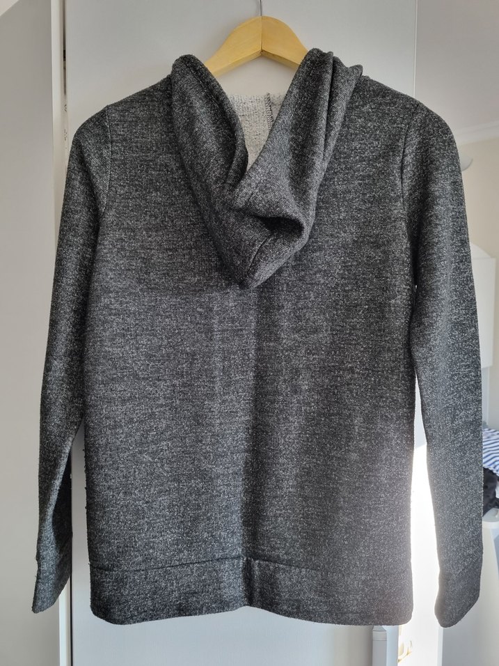 LC Waikiki Antrasit Fermuarlı Kapüşonlu Sweatshirt Standart Fit - Görsel 2