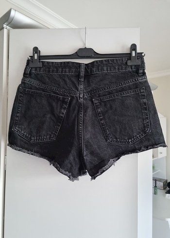 Mudo FTS64 Siyah Kot Şort  Yüksek Bel, Püsküllü Paça (38) - Görsel 2