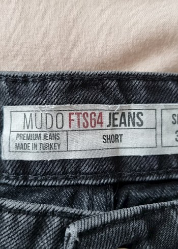 Mudo FTS64 Siyah Kot Şort  Yüksek Bel, Püsküllü Paça (38) - Görsel 4