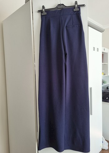 Ritnice Lacivert Palazzo Pantolon  Likralı, Yüksek Bel (36) - Görsel 2