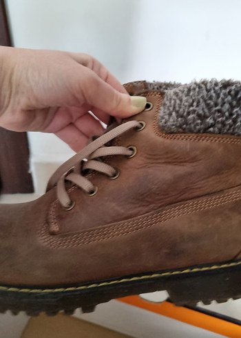 Ceyo İçi Kürklü Kışlık Bot  Kahverengi  Kalın Taban - Görsel 6