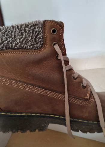 Ceyo İçi Kürklü Kışlık Bot  Kahverengi  Kalın Taban - Görsel 5