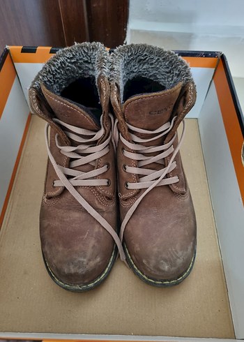 Ceyo İçi Kürklü Kışlık Bot  Kahverengi  Kalın Taban - Görsel 2