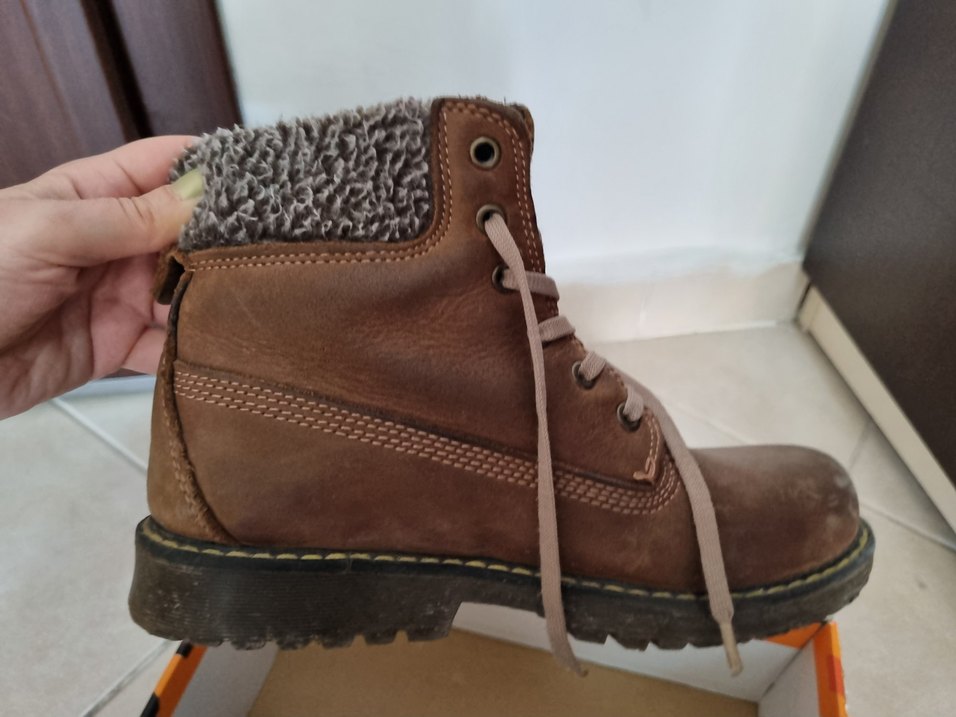 Ceyo İçi Kürklü Kışlık Bot  Kahverengi  Kalın Taban - Görsel 5