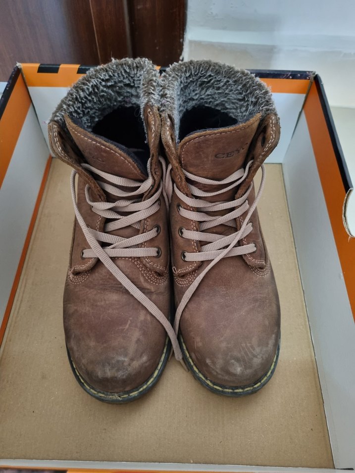 Ceyo İçi Kürklü Kışlık Bot  Kahverengi  Kalın Taban - Görsel 2