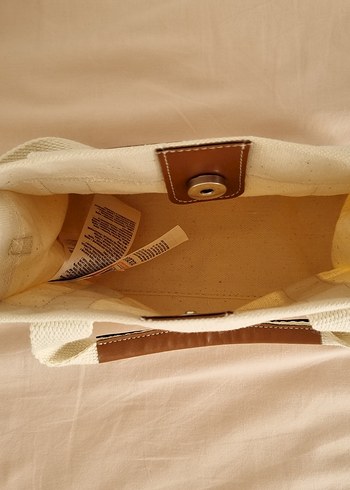 Krem Kanvas Çapraz Çanta  %100 Pamuk, Minimal Tasarım - Görsel 5