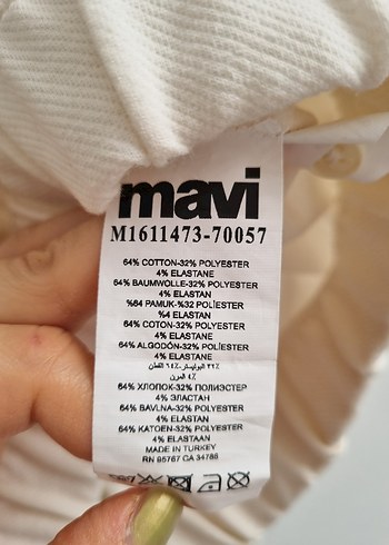 Mavi Ekru Polo Yaka Crop Tişört  Pamuklu, Lastik Bel (XS) - Görsel 4