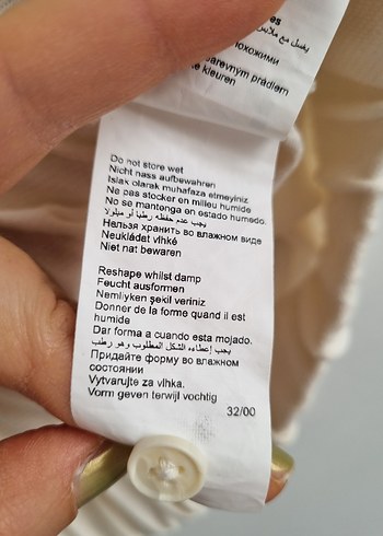 Mavi Ekru Polo Yaka Crop Tişört  Pamuklu, Lastik Bel (XS) - Görsel 5