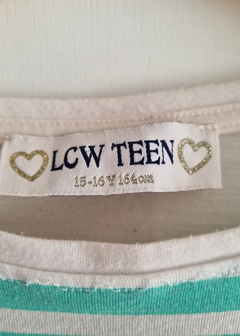 LC Waikiki Teen Çizgili Tişört  Nakış & Taş Detaylı, 1516 Yaş - Görsel 3