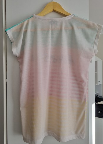 LC Waikiki Teen Çizgili Tişört  Nakış & Taş Detaylı, 1516 Yaş - Görsel 2