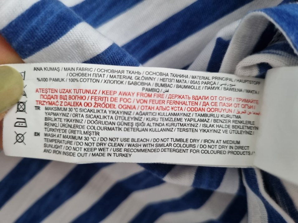 LC Waikiki Teen Çizgili Tişört  %100 Pamuk, 1516 Yaş (164 cm) - Görsel 5