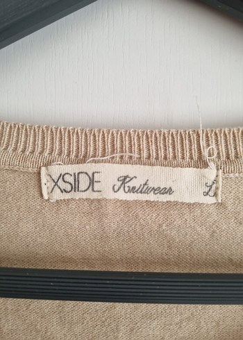 XSide Bej Triko Kazak  Pamuk Karışımlı, Klasik Kalıp (L) - Görsel 4