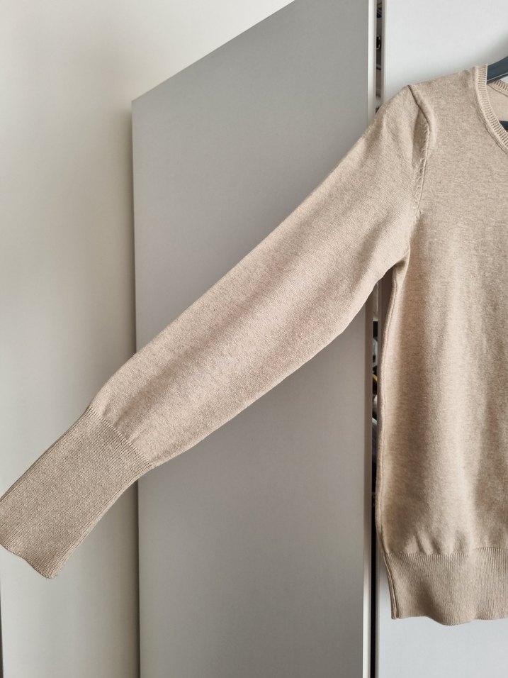 XSide Bej Triko Kazak  Pamuk Karışımlı, Klasik Kalıp (L) - Görsel 2