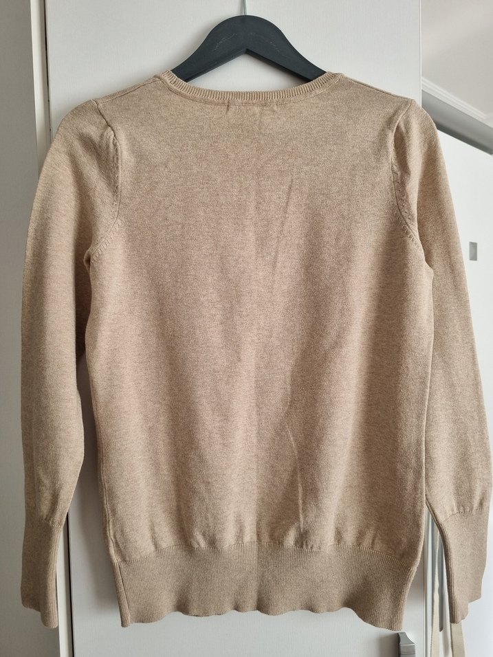 XSide Bej Triko Kazak  Pamuk Karışımlı, Klasik Kalıp (L) - Görsel 3