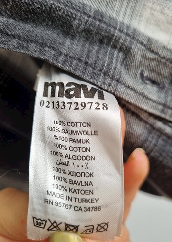 Mavi Slim Fit Ekose Gömlek  XS | %100 Pamuk - Görsel 4