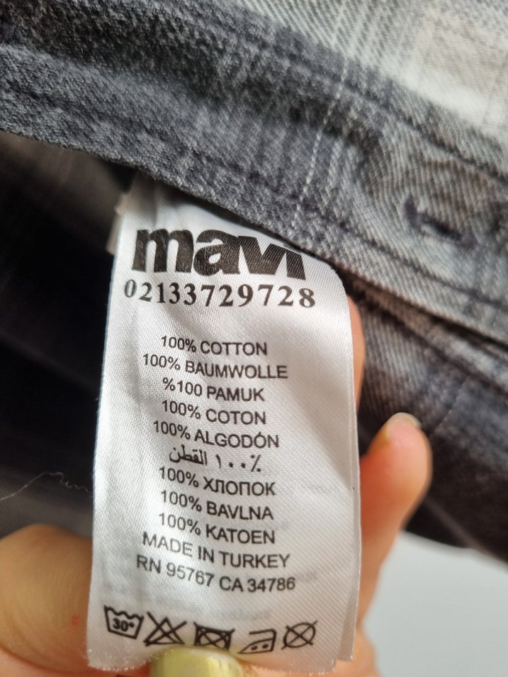Mavi Slim Fit Ekose Gömlek  XS | %100 Pamuk - Görsel 4