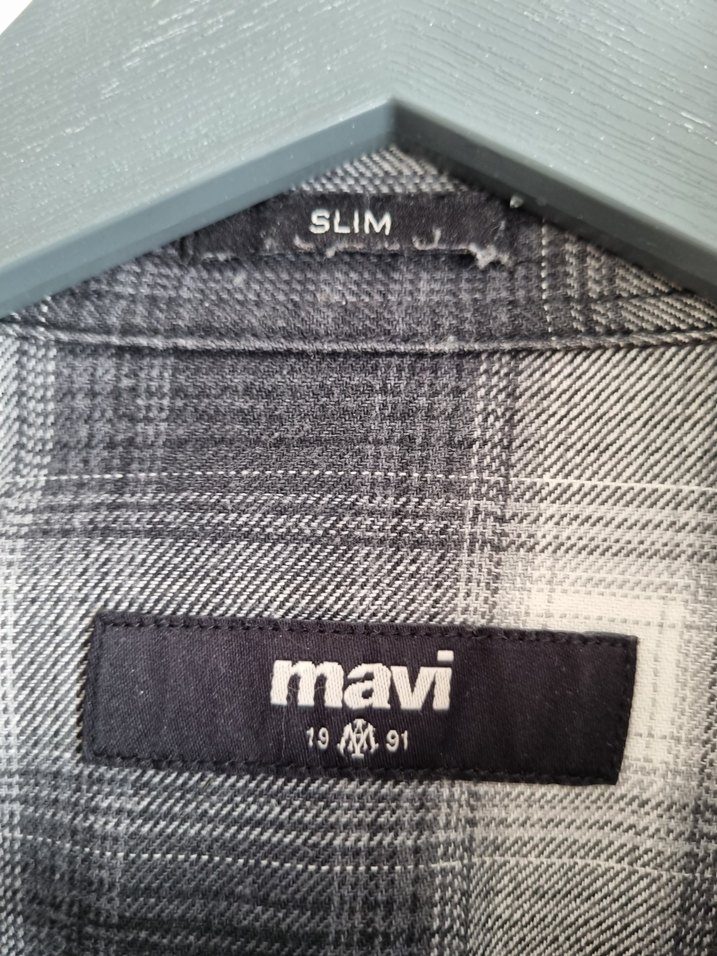 Mavi Slim Fit Ekose Gömlek  XS | %100 Pamuk - Görsel 3
