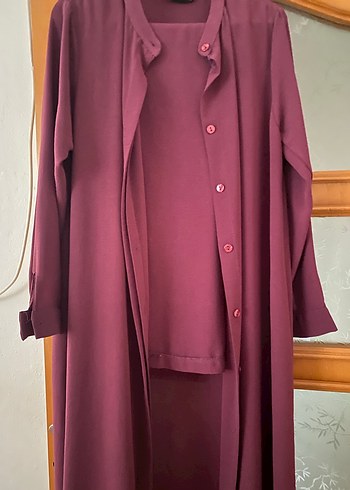 Düğmeli lila ikili takım Tunik, Uzun Kollu - Görsel 2