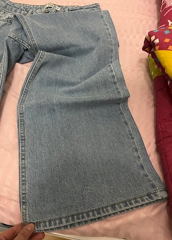 Kadın Mavi uzun boy Rahat Kesim Kot Pantolon - Görsel 2