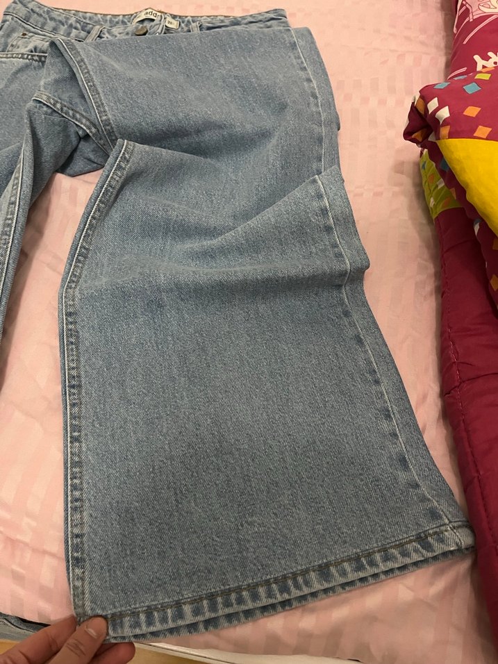 Kadın Mavi uzun boy Rahat Kesim Kot Pantolon - Görsel 2