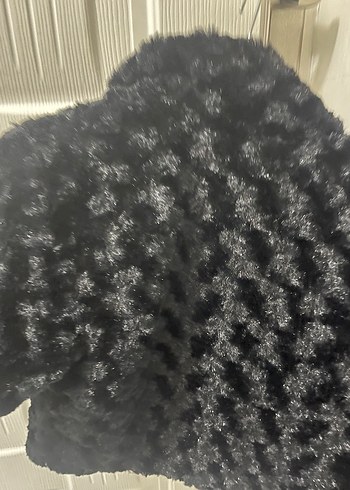 Siyah Kadın Kürk Detaylı Midi Ceket - Görsel 6