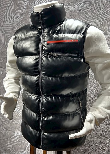 Prada, Fermuarlı Erkek Parlak Yelek - Görsel 2