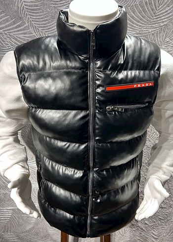 Prada, Fermuarlı Erkek Parlak Yelek - Görsel 5