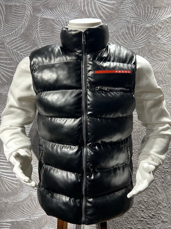 Prada, Fermuarlı Erkek Parlak Yelek - Görsel 3