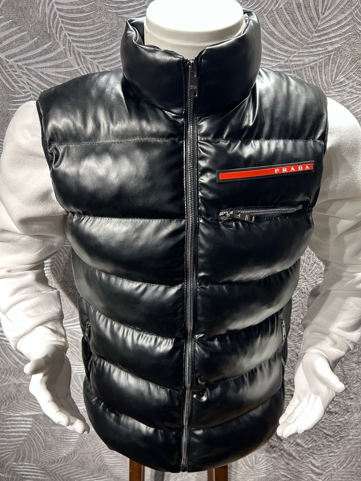 Prada, Fermuarlı Erkek Parlak Yelek - Görsel 5