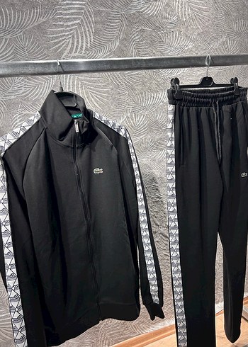 Lacoste Erkek Siyah Fermuarlı Eşofman Takımı - Görsel 3