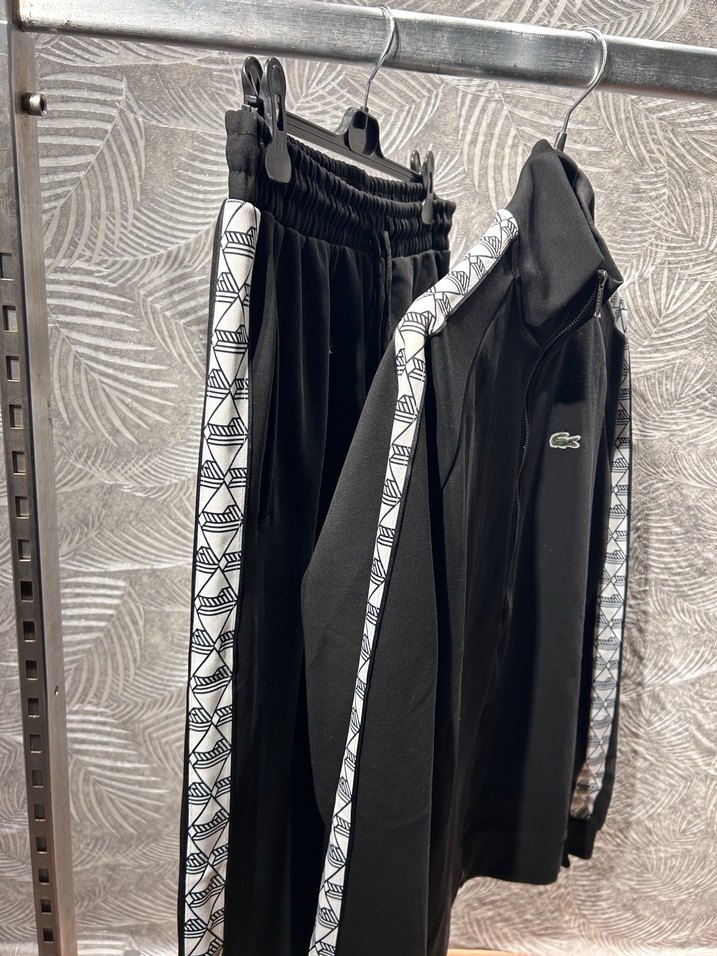 Lacoste Erkek Siyah Fermuarlı Eşofman Takımı - Görsel 4