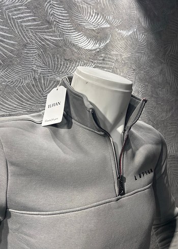 Lufian Fermuarlı Yarım Boğazlı 3 iplik pamuklu Erkek Sweatshirt - Görsel 4
